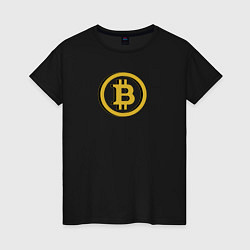 Футболка хлопковая женская Bitcoin, цвет: черный