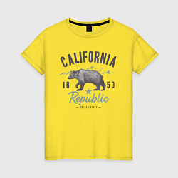 Футболка хлопковая женская California, цвет: желтый