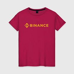 Футболка хлопковая женская BINANCE БИНАНС БИРЖА, цвет: маджента