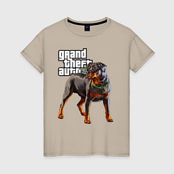 Женская футболка ЧОП - ротвейлер из GTA 5