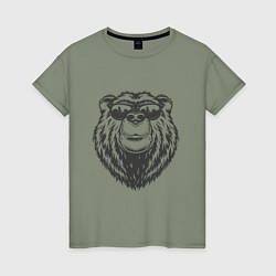 Женская футболка Русский медведь в очках