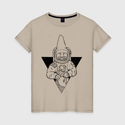 Футболка хлопковая женская Gnome Chompski Astronaut, цвет: миндальный