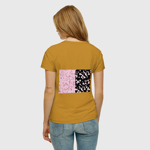 Женская футболка САКУРА SAKURA ВИШНЯ / Горчичный – фото 4