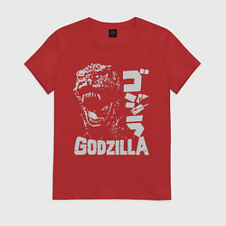 Футболка хлопковая женская GODZILLA, цвет: красный