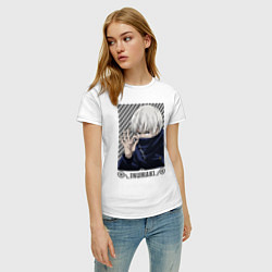 Футболка хлопковая женская Инумаки, цвет: белый — фото 2