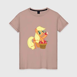 Футболка хлопковая женская Applejack, цвет: пыльно-розовый