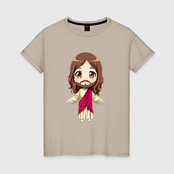 Женская футболка Иисус чиби