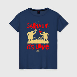Женская футболка Сахалин - это любовь