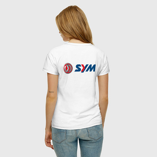 Женская футболка Sym Мото Лого спина Z / Белый – фото 4