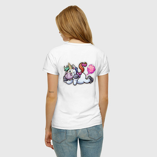 Женская футболка Единорог - мечтатель / Белый – фото 4
