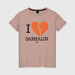 Женская футболка I love Sakhalin