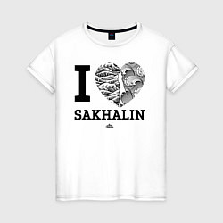 Женская футболка Я люблю Сахалин