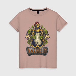 Женская футболка Valheim рыцарь и львы