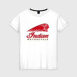 Футболка хлопковая женская Indian Moto Мото Лого Z, цвет: белый