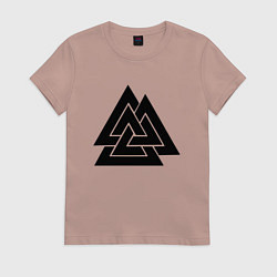Футболка хлопковая женская Валькнут Valknut Z, цвет: пыльно-розовый