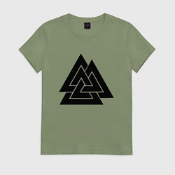Футболка хлопковая женская Валькнут Valknut Z, цвет: авокадо