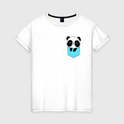 Женская футболка Панда милашка в кармашке