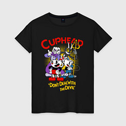 Женская футболка Cuphead, главные герои