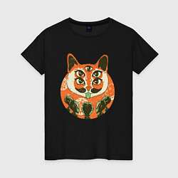 Женская футболка Абстрактный кот пришелец
