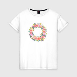 Женская футболка Цветочный Венок