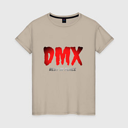 Футболка хлопковая женская DMX - Rest In Peace, цвет: миндальный