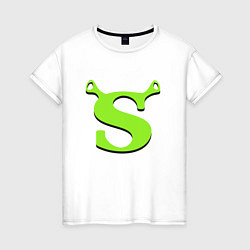 Футболка хлопковая женская Shrek: Logo S, цвет: белый