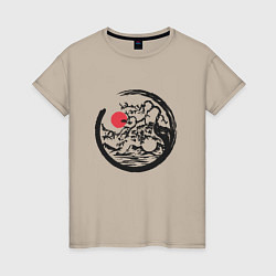 Женская футболка Инь и Янь пейзаж в стиле Энсо