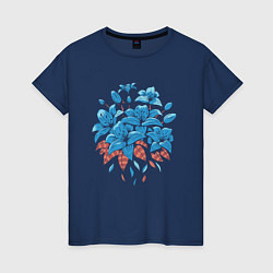 Женская футболка Букет голубых лилий