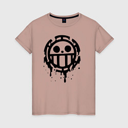 Женская футболка One Piece знак черной краской