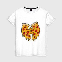 Футболка хлопковая женская Wu-Tang Pizza, цвет: белый