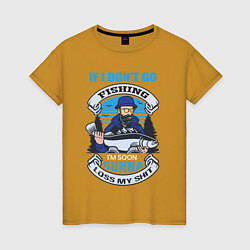 Женская футболка Рыбак хипстер с большой рыбой