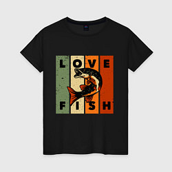 Женская футболка Love fish Люблю рыбу