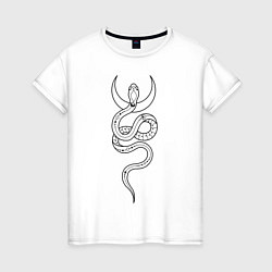 Женская футболка Лунная змея