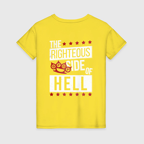 Женская футболка The wrong side of hell / Желтый – фото 2