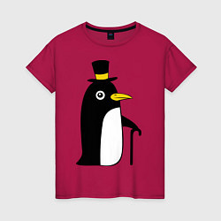 Женская футболка Пингвин в шляпе