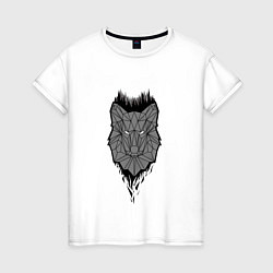 Женская футболка Волк и месяц