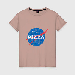 Футболка хлопковая женская NASA Pizza, цвет: пыльно-розовый