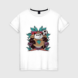 Женская футболка Панда Король Panda King