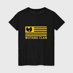 Футболка хлопковая женская Wu-Tang Flag, цвет: черный