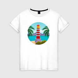 Женская футболка Маяк на пляже