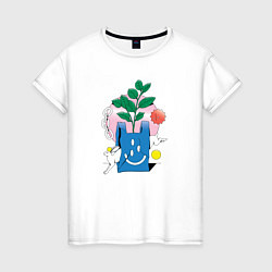 Женская футболка Абстрактный натюрморт - заяц