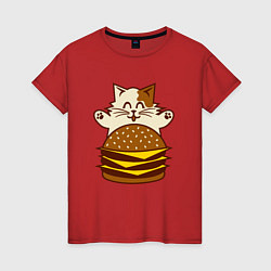 Женская футболка Голодный котик