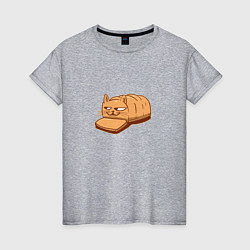 Женская футболка Кот хлеб - Bread Cat
