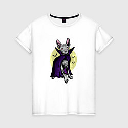 Женская футболка Кот сфинкс вампир - кусакула