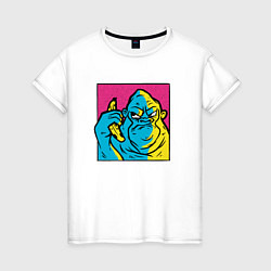 Женская футболка Злая горилла с бананом