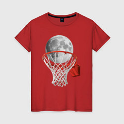 Футболка хлопковая женская Planet basketball, цвет: красный