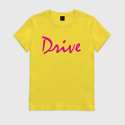 Футболка хлопковая женская DRIVE, цвет: желтый