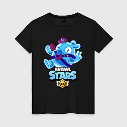 Футболка хлопковая женская SQUEAK BRAWL STARS СКВИК, цвет: черный