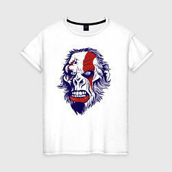 Футболка хлопковая женская Monkey Kratos, цвет: белый