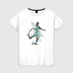 Футболка хлопковая женская Ronaldo Striker Portugal Manchester United, цвет: белый